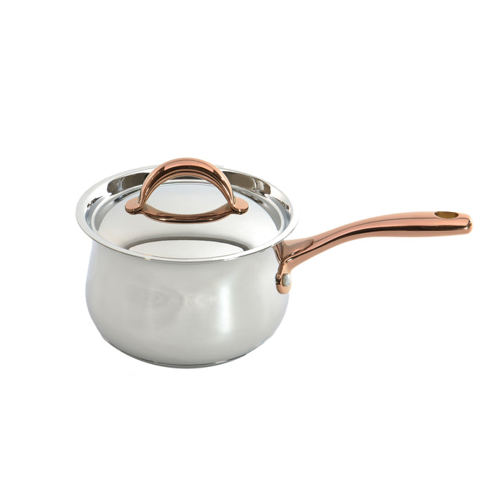 Image 9 of Shopberghoff Ouro Gold 11Pc 18/10 Stainless Steel Cookware Set, SS Lids, Rose Gold Handles