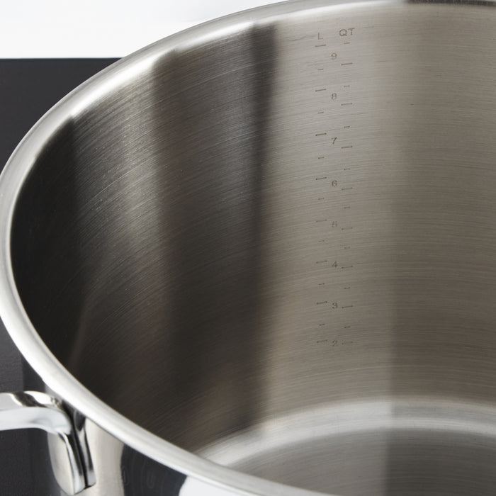 Image 3 of DiNA Helix Recycled 18/10 Stainless Steel 10.25" Stockpot 10.6qt., Glass Lid