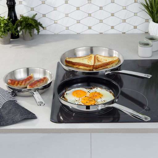Image 2 of Shopberghoff DiNA Helix 18/10 Stainless Steel 3Pc Frying Pan Set, Recycled