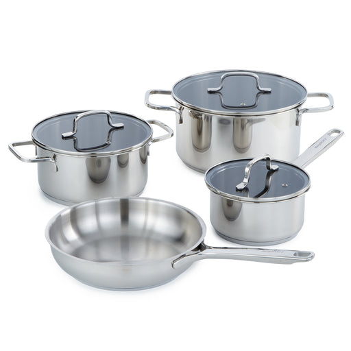 Image 1 of Shopberghoff DiNA Helix 18/10 Stainless Steel 7pc Cookware Set with Glass Lids, Recycled
