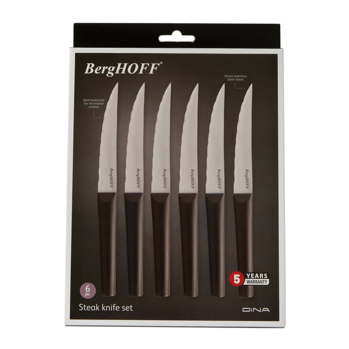 Image 7 of Shopberghoff DiNA Matrix 6Pc Stainless Steel Steak Knife Set, 4.5"