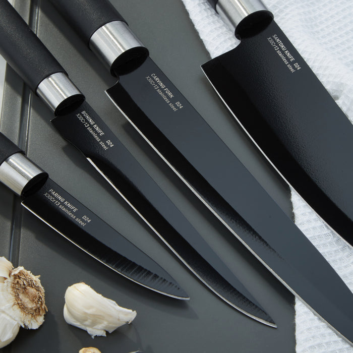 Image 6 of Shopberghoff DiNA Prime 4pc Nonstick Stainless Steel Knife Set, Black