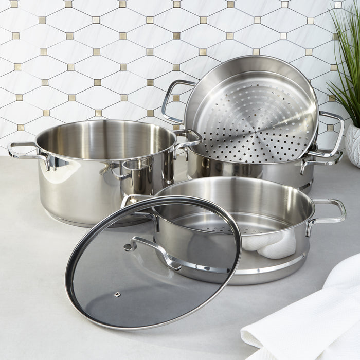 Image 2 of Shopberghoff DiNA Helix 18/10 Stainless Steel 5pc Steamer Set, Recycled