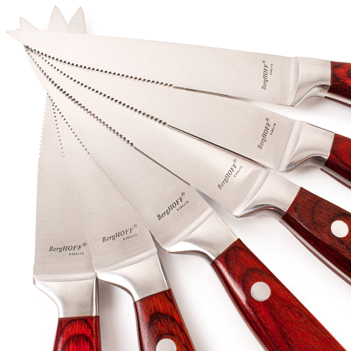 Image 7 of Pakka Wood 7pc Stainless Steel Steak Knife Set with Wood Case