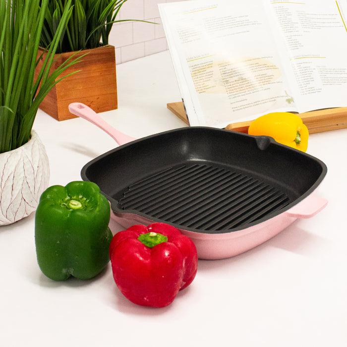Image 5 of Shopberghoff Neo 11" Cast Iron Square Grill Pan, Pink