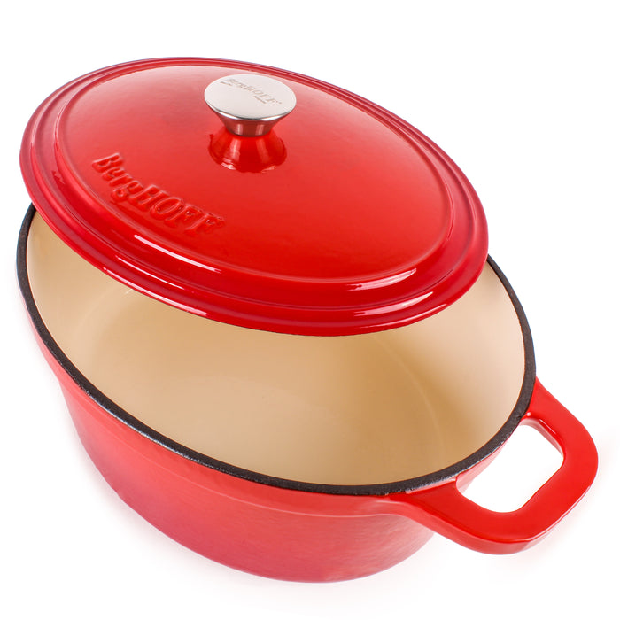 Image 2 of Shopberghoff Neo Cast Iron 8qt. Oval Dutch Oven 13" with Lid, Red