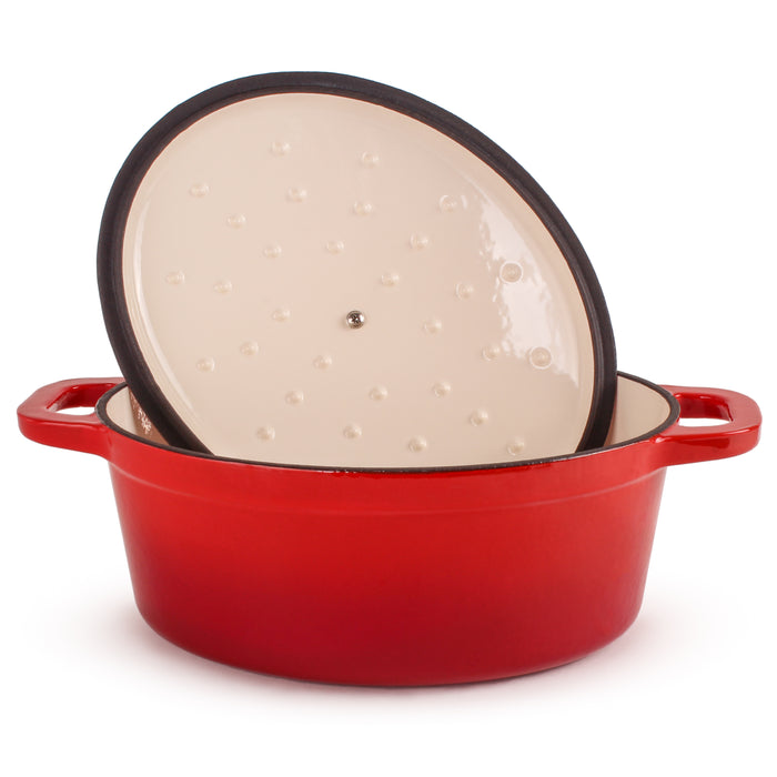 Image 3 of Shopberghoff Neo Cast Iron 8qt. Oval Dutch Oven 13" with Lid, Red