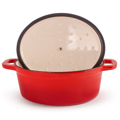 Image 2 of Shopberghoff Neo Cast Iron 5qt. Oval Dutch Oven 11.5" with Lid, Red