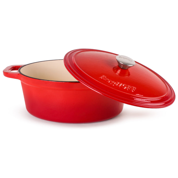 Image 3 of Shopberghoff Neo Cast Iron 5qt. Oval Dutch Oven 11.5" with Lid, Red