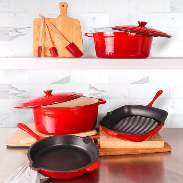 Image 5 of Shopberghoff Neo 10" Cast Iron Fry Pan, Red