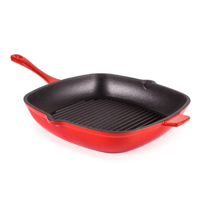 Image 1 of Shopberghoff Neo 11" Cast Iron Square Grill Pan, Red