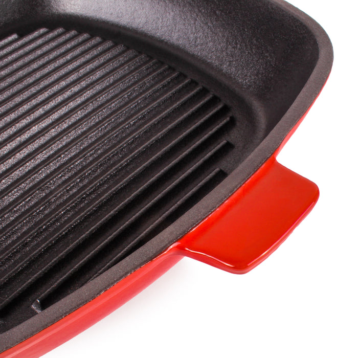 Image 4 of Shopberghoff Neo 11" Cast Iron Square Grill Pan, Red