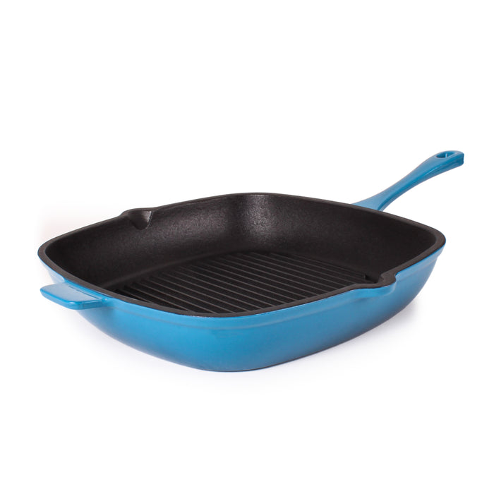 Image 1 of Shopberghoff Neo 11" Cast Iron Square Grill Pan, Blue