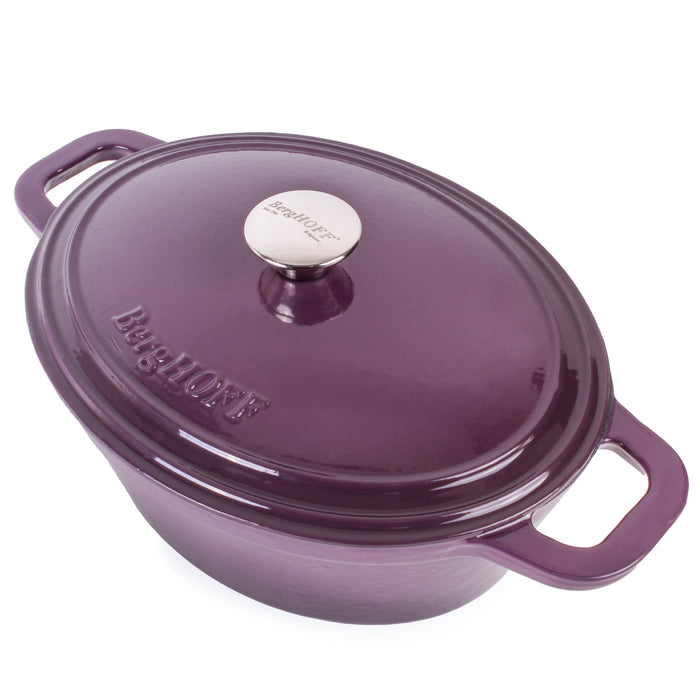 Image 3 of Shopberghoff Neo Cast Iron 8qt. Oval Dutch Oven 13" with Lid, Purple