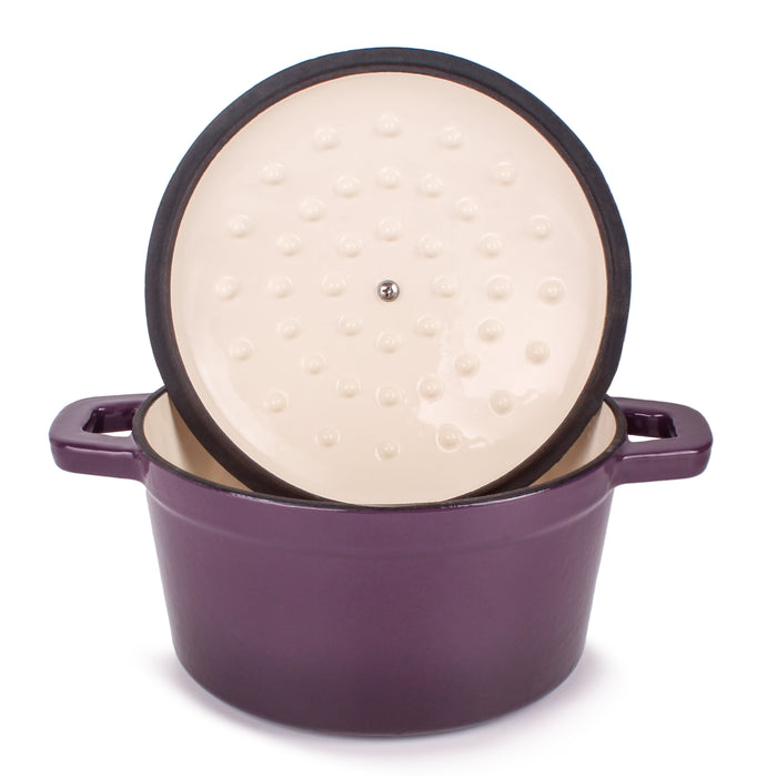 Image 4 of Shopberghoff Neo Cast Iron 7qt. Round Dutch Oven 11" with Lid, Purple