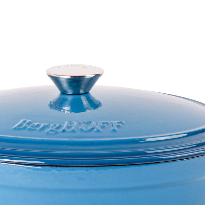 Image 2 of Shopberghoff Neo Cast Iron 5qt. Oval Dutch Oven 11.5" with Lid, Blue