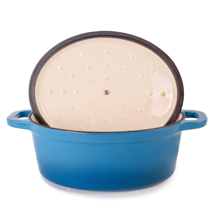 Image 3 of Shopberghoff Neo Cast Iron 5qt. Oval Dutch Oven 11.5" with Lid, Blue