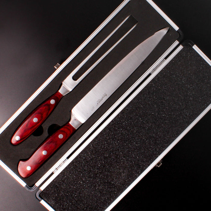 Image 2 of Shopberghoff Pakka Wood 3Pc Stainless Steel Carving Set with Case