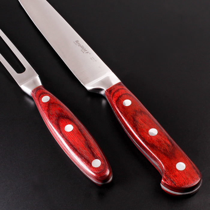 Image 5 of Shopberghoff Pakka Wood 3Pc Stainless Steel Carving Set with Case