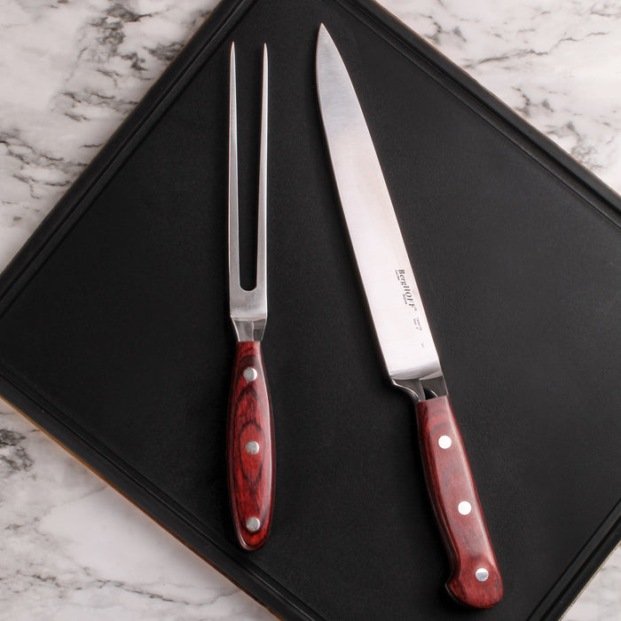 Image 8 of Shopberghoff Pakka Wood 3Pc Stainless Steel Carving Set with Case