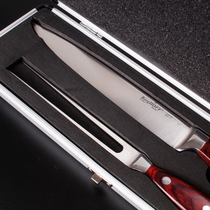 Image 10 of Shopberghoff Pakka Wood 3Pc Stainless Steel Carving Set with Case