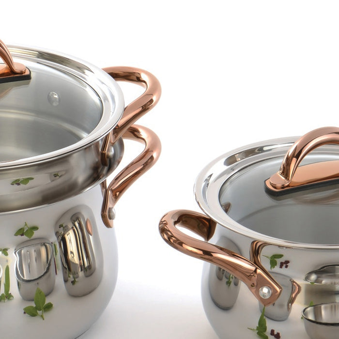 Image 3 of Shopberghoff Ouro Gold 11Pc 18/10 Stainless Steel Cookware Set with Glass Lids