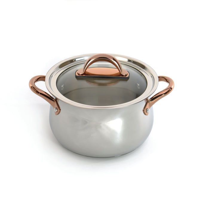 Image 13 of Shopberghoff Ouro Gold 11Pc 18/10 Stainless Steel Cookware Set with Glass Lids