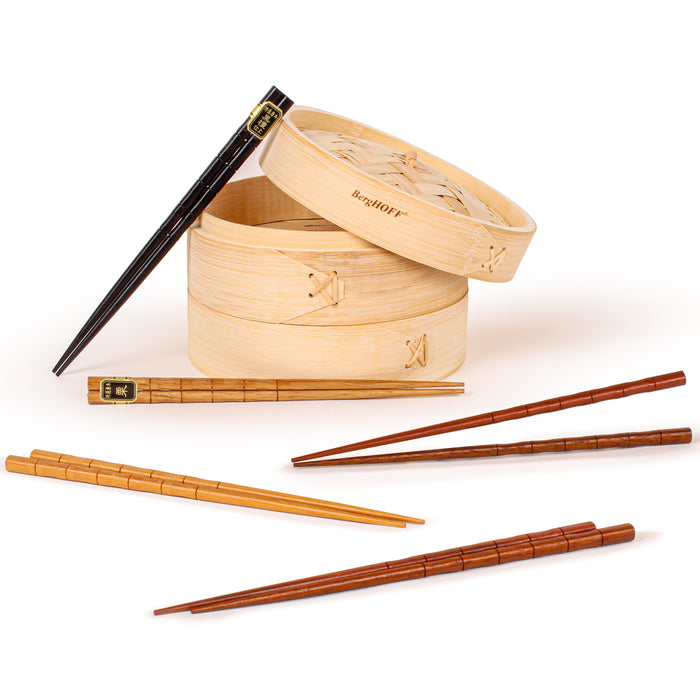 Image 1 of Shopberghoff Bamboo 11Pc Steamer Set, Steamer and Chopsticks