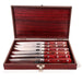 Image 3 of Pakka Wood 14pc Stainless Steel Steak Knife Set with Wood Cases