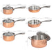 Image 9 of Shopberghoff Vintage 10pc Tri-Ply Copper Cookware Set with Lids, Hammered