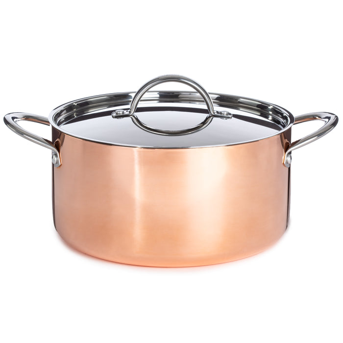 Image 5 of Shopberghoff Vintage 10pc Tri-Ply Copper Cookware Set with Lids, Polished