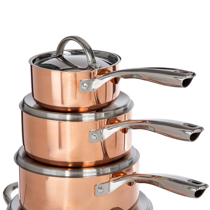 Image 11 of Shopberghoff Vintage 10pc Tri-Ply Copper Cookware Set with Lids, Polished