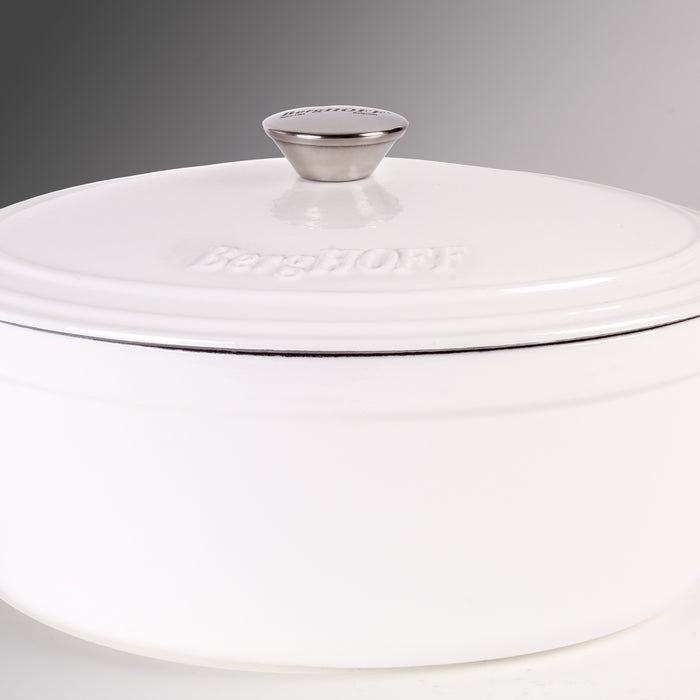 Image 2 of Shopberghoff Neo Cast Iron 5qt. Oval Dutch Oven 11.5" with Lid, White