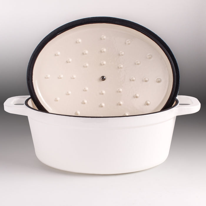 Image 3 of Shopberghoff Neo Cast Iron 5qt. Oval Dutch Oven 11.5" with Lid, White