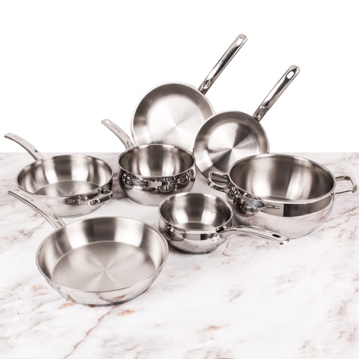 Image 2 of Shopberghoff Belly Shape 12pc 18/10 Stainless Steel Cookware Set, SS Lids
