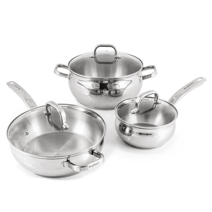 Image 6 of Shopberghoff Belly Shape 12pc 18/10 Stainless Steel Cookware Set, Glass Lids