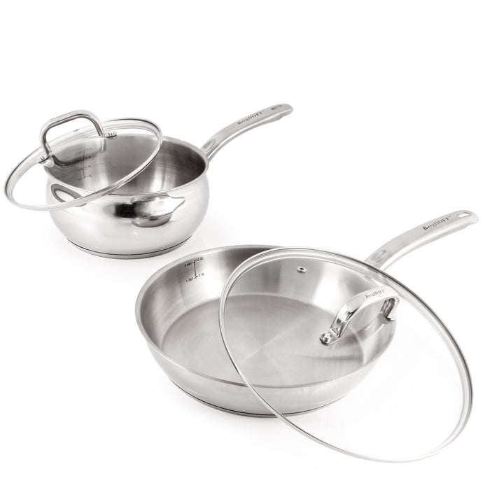 Image 7 of Shopberghoff Belly Shape 12pc 18/10 Stainless Steel Cookware Set, Glass Lids