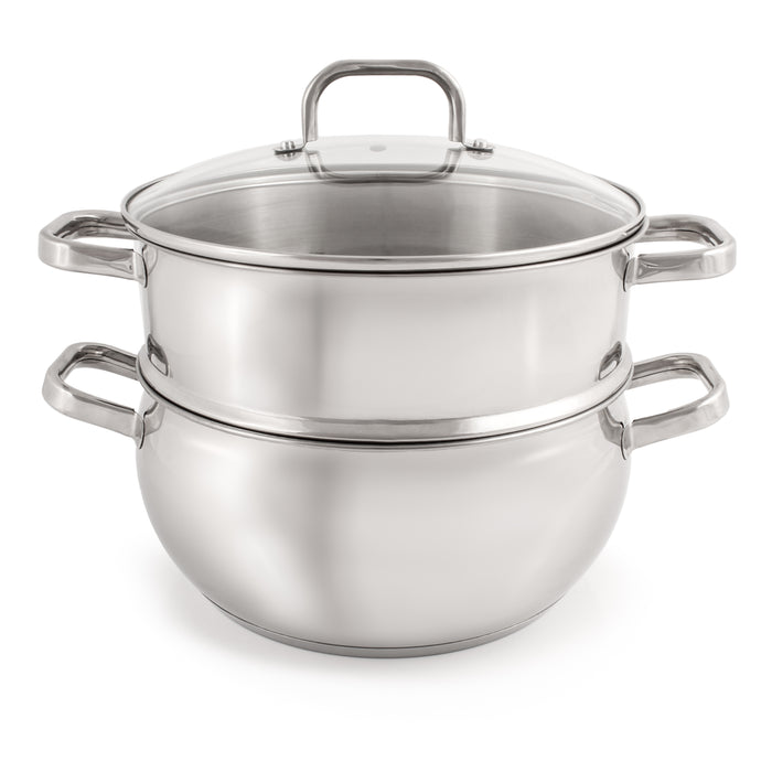 Image 6 of Shopberghoff Belly Shape 18/10 Stainless Steel 9.5" Stock Pot with Glass Lid, 5.5qt.