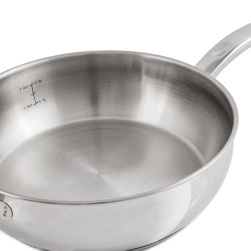 Image 2 of Shopberghoff Belly Shape 18/10 Stainless Steel 9.5" Deep Skillet with Glass Lid