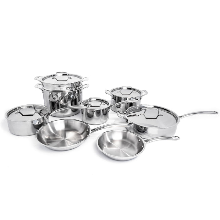 Image 1 of Shopberghoff Professional 13pc Tri-Ply 18/10 Stainless Steel Cookware Set with SS Lids