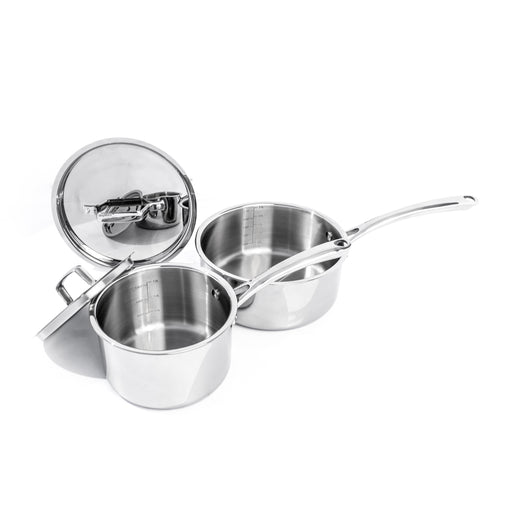 Image 2 of Shopberghoff Professional Tri-Ply 18/10 Stainless Steel 8" Saucepan with SS Lid, 3.3qt.