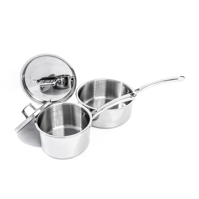 Image 2 of Shopberghoff Professional Tri-Ply 18/10 Stainless Steel 8" Saucepan with SS Lid, 3.3qt.