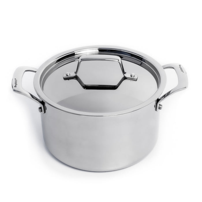 Image 1 of Shopberghoff Professional Tri-Ply 18/10 Stainless Steel 8" Stockpot with SS Lid, 4qt.