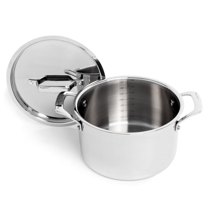 Image 2 of Shopberghoff Professional Tri-Ply 18/10 Stainless Steel 8" Stockpot with SS Lid, 4qt.