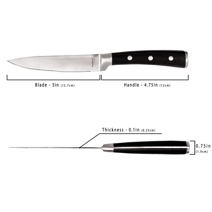 Image 6 of Essentials Classico 12Pc Stainless Steel Steak Knife Set, 5"