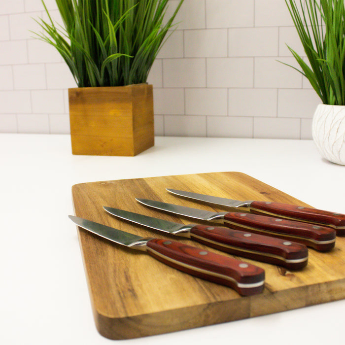 Image 5 of Pakka Wood 7pc Stainless Steel Steak & Carving Knife Set