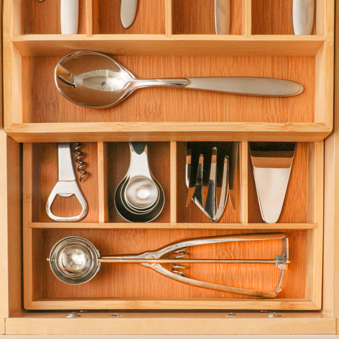 Image 3 of Shopberghoff Bamboo 5-Slot Flatware Organizers, Set of Two