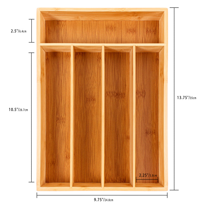 Image 7 of Shopberghoff Bamboo 5-Slot Flatware Organizers, Set of Two