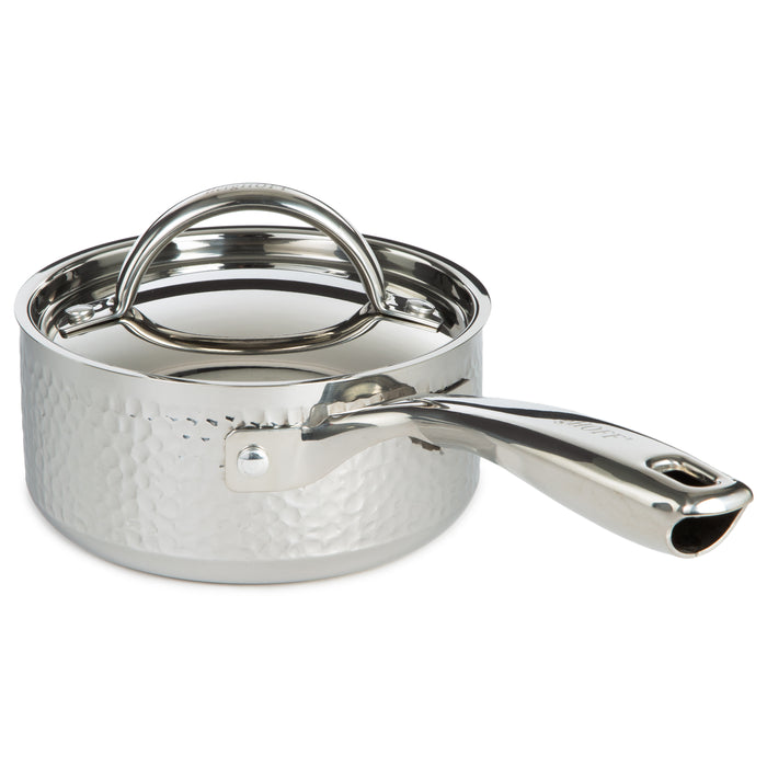 Image 8 of Shopberghoff Vintage 10Pc Tri-Ply 18/10 Stainless Steel Cookware Set, Hammered