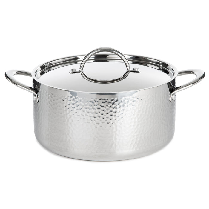 Image 9 of Shopberghoff Vintage 10Pc Tri-Ply 18/10 Stainless Steel Cookware Set, Hammered
